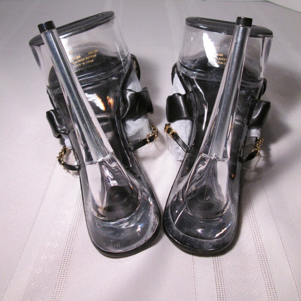 Cape Robbin Callum Black Gold Chain Platform Heels Sz 11 - Picture 8 of 11